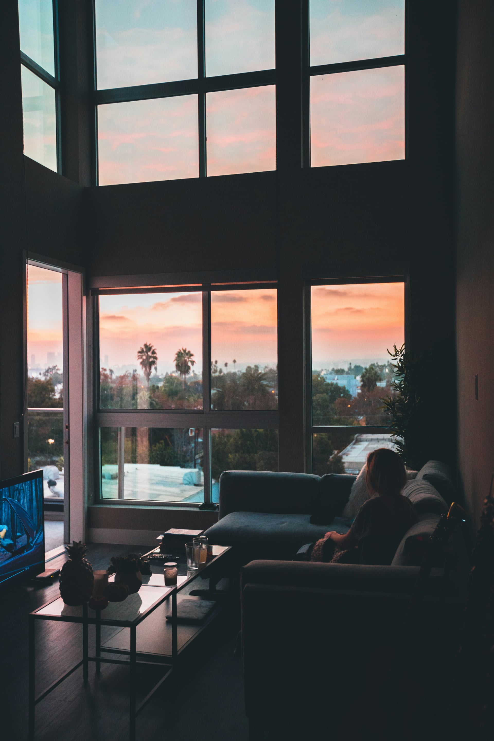 Cozy apartment with sunset view